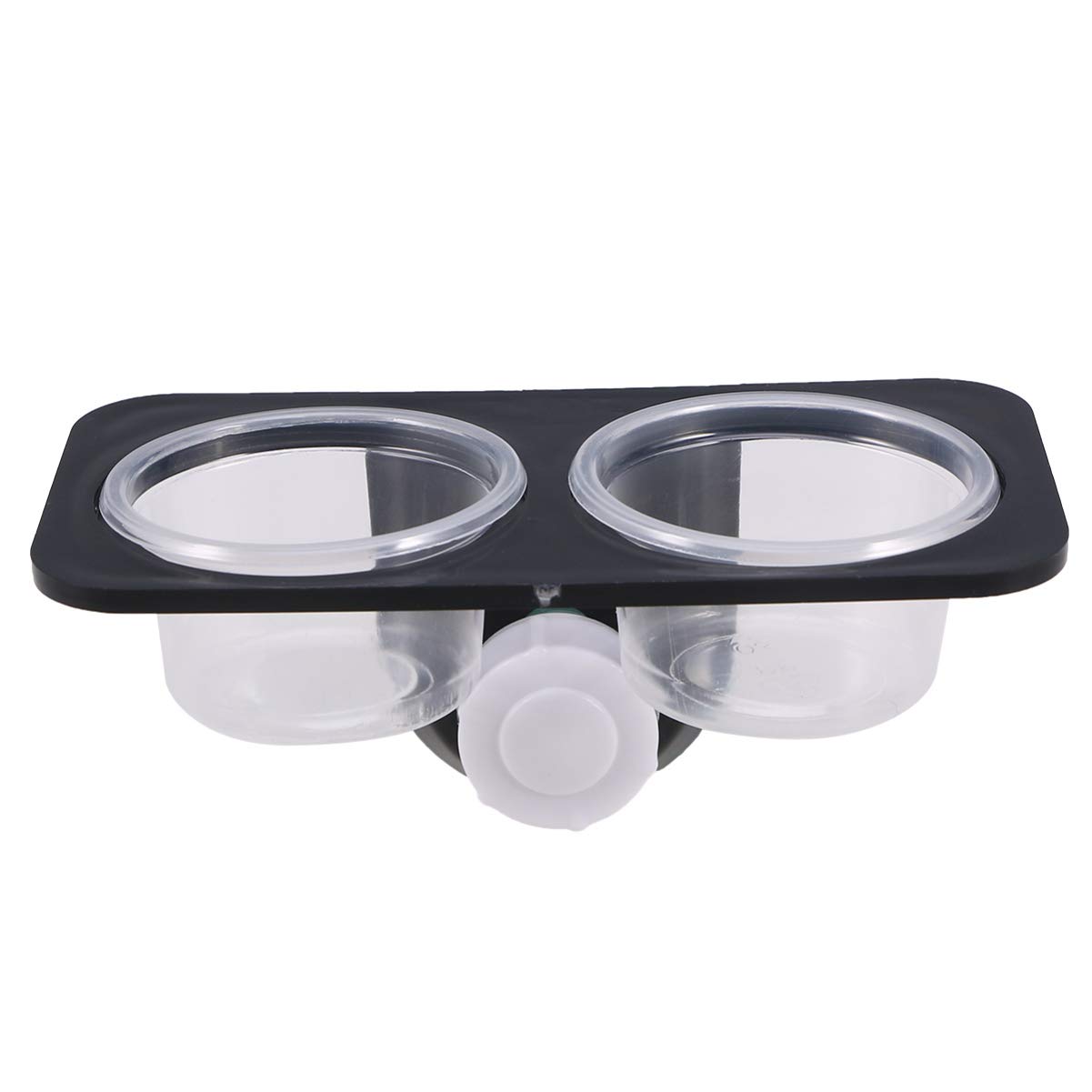 iplusmile Reptile Feeder, Water Food Container Bowl for Reptile, Reptile Double Bowls, Reptile Feeding Dish for Turtle Scorpion Centipede Gecko Lizard (Suction Cup Type)