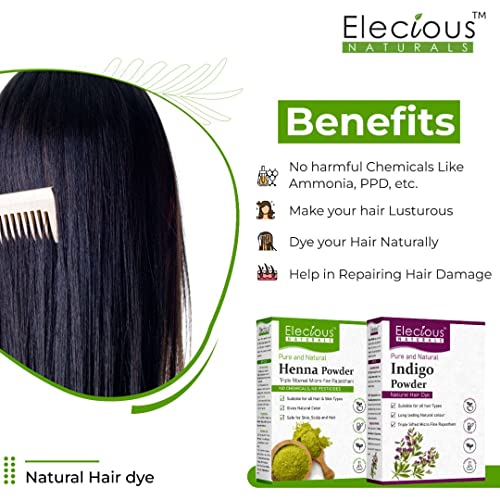 Polvo de henna e índigo para cabello negro 7 oz miniatura 3