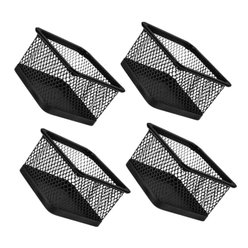 KOMBIUDA Desktop Paper Holder Paper Clip Organizer for Desk 4pcs Square Mesh Craft Storage Boxes