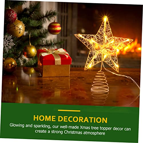 MAGICLULU 4 Pcs luzes superiores da árvore de natal pilha aa pilhas aa estrela da árvore de natal ao