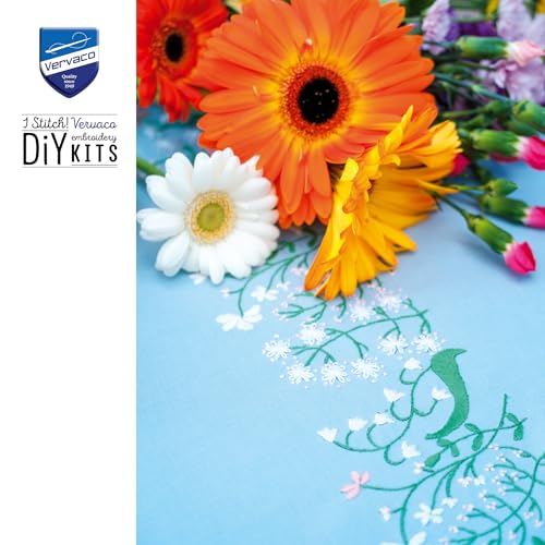 Kit broderie chemin de table fleurs pastel Vervaco 35x95 cm - 8