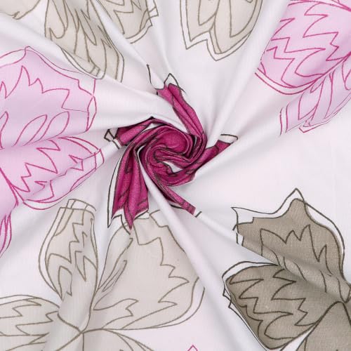 Image of DECORUM 190TC Cotton Feel Double Bedsheet with 2 King Size Pillow Covers | 90X100 Inches | Soft & Breathable Fabric| Lightweight & Comfortable | Premium Bedding Set for Home |Scattered Floral Print