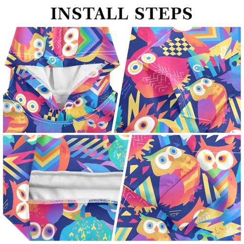 KLL Cute Colorful Owls and Trees Toddlers and Girls' Sweatshirts Casual Pullover Top Streetwear Kangaroo Pocket3