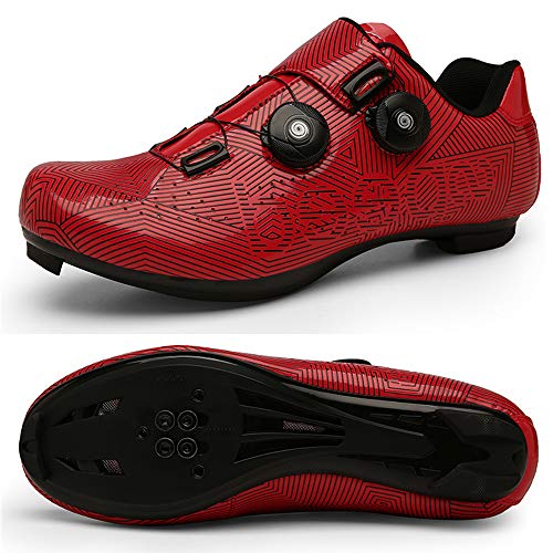 Image of Breathable Road Bike Cycling Shoes MTB Bicycle Shoes Mens Womens with Quick lace Self-Locking Compatible SPD Cleats
