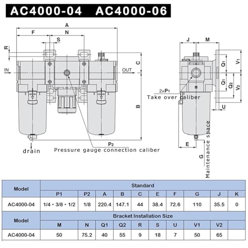 Régulateur compresseur AC3000-03D pour stopper l'huile et l'eau