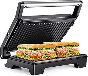 VBM Grill 850 Watt Sandwich Maker|Standard Size |Dual function-SW Maker&Griller|Non stick-BPA&PTFE Free |Auto Temp Cut-off|
