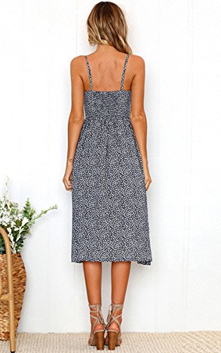 image for Angashion Women's Dresses-Summer Floral Bohemian Spaghetti Strap Butto