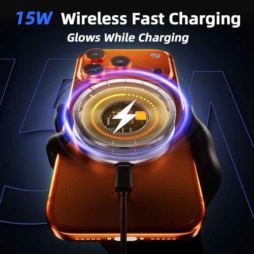 Image of Magnetic Phone Mount for Car, 15W Wireless Car Charger, Dashboard Phone Holder and Windshield Mount, Extendable 360 Degree Arm, Washable Gel Suction Cup, Metal Ring and Cable Included