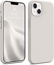 LOXXO® Microfiber Candy Case Compatible for iPhone 13 / iPhone 14 6.1 Inch Shockproof Slim Back Cover Liquid Silicone Case - Off White