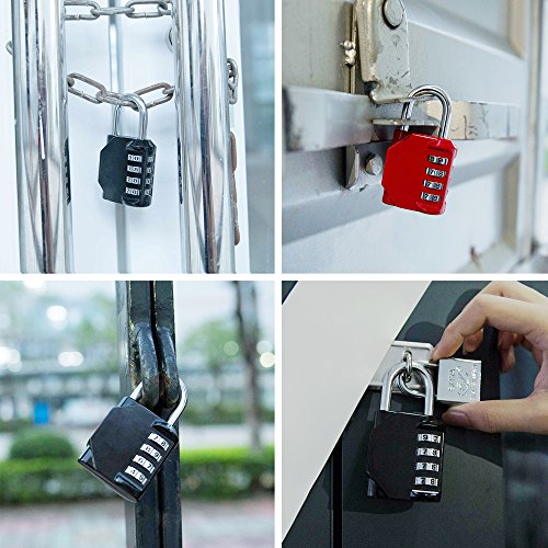 Image of ZHEGE 4 Digit Combination Padlock, Black, School & Gym Lock