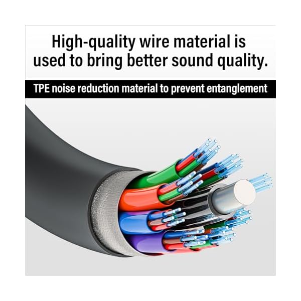Wired Earbuds with HD Stereo Sound & Built-in Microphone, Deep Bass Noise-Isolating in-Ear Headphones, 3.5mm Jack, Tangle-Free, for Gym, Running, Calls - 2 Pack - Image 4