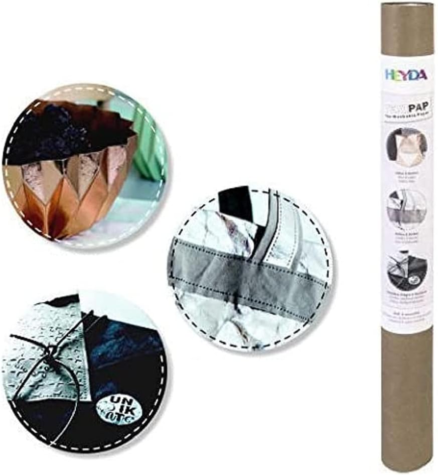 Heyda TEXIPAP Faux Leather Washable Paper Fabric - Brown 50cm x 110cm