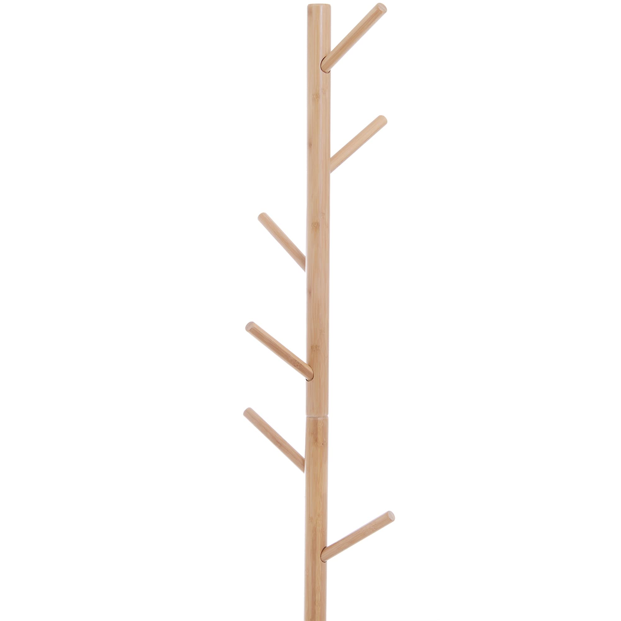 HOMCOM Perchero de Pie con Banco Colgador Tipo Árbol Moderno 6 Ganchos para Colgar Ropa Bolsa Pasillo Entrada Bambú y MDF 80x30x180cm