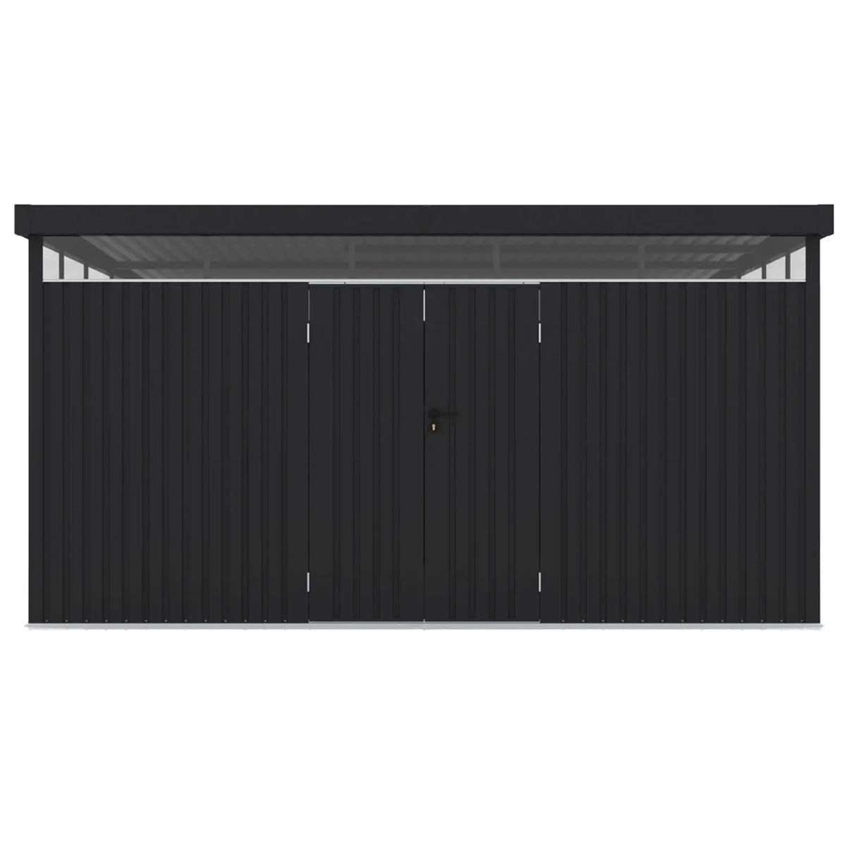 XXL Metall Gartenhaus Lyon 396x294x220 cm, 12 m² Geräteschuppen Fahrradgarage Gerätehaus anthrazit für Fahrräder Geräte Werkzeug