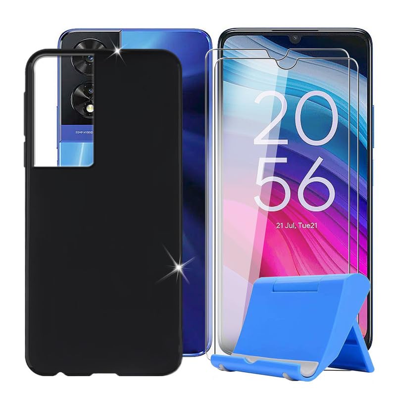 CAXKJE Custodia per TCL 50 SE (6.78 Pollice) + Pellicola Vetro Temperato,Trasparente Cover Morbido Silicone Custodie TPU Cover,per 50 SE Antiurto Case - TM
