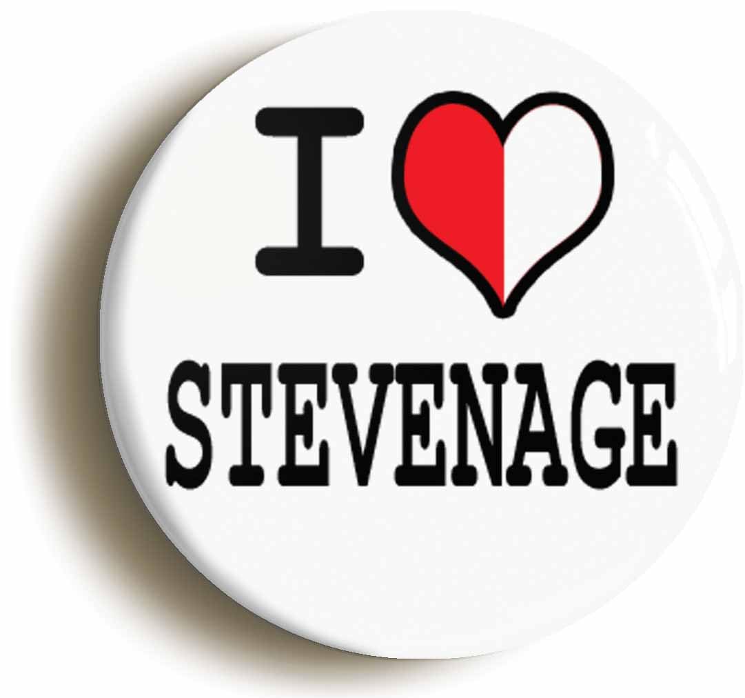 I Heart Love Stevenage Fridge Magnet (Circular 2inch / 50mm Diameter)