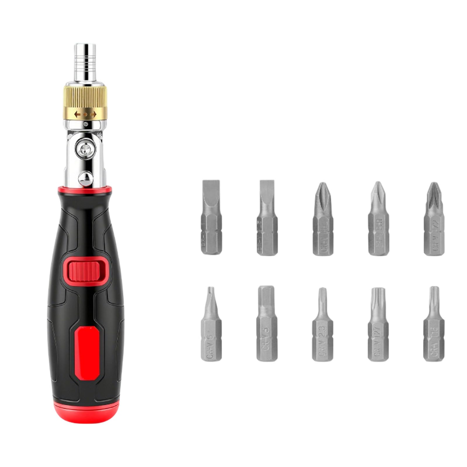 Nueayms Red Ratchet Driver With Replaceable Multi-Angle Bits And Anti-Slip Grip, Professional Multi-Angle Ratchet Driver Set For Electronics Maintenance