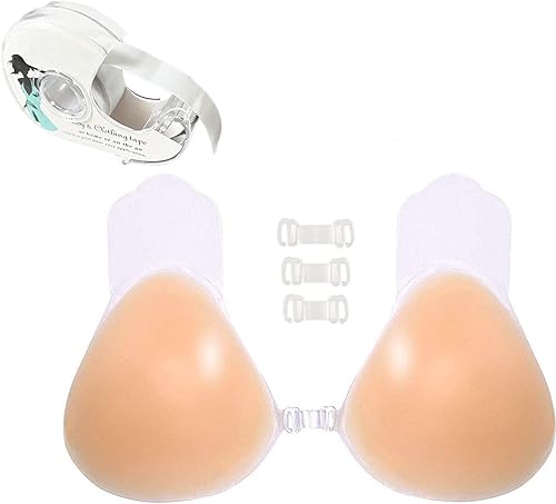 Invisilift - Brasier de silicona reutilizable sin tirantes, con cinta adhesiva de doble cara