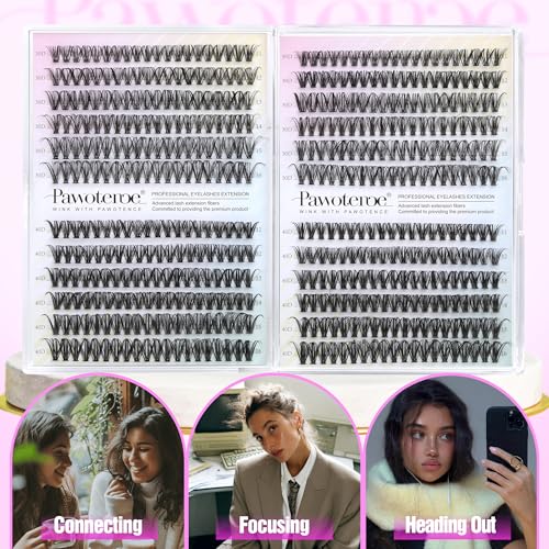 Image of Pawotence Lash Clusters 480pcs Individual Lashes 30D 40D Cluster Eyelash Extensions 11-16mm Eyelash Clusters Lash Extensions for Self Application (30D&40D, 0.07D, 11-16mm Value Pack)