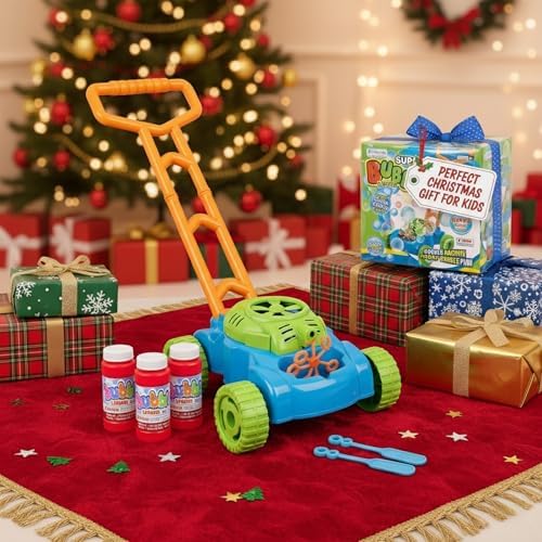 ArtCreativity Bubble Lawn Mower for Toddlers 1-3, Kids Bubble Machine for 1 Year Old Boy Gifts, Xmas Gifts for Kids, Bubbles Blowing Push Toys for Toddlers, Toys for Birthday Gifts Boys & Girls - 1