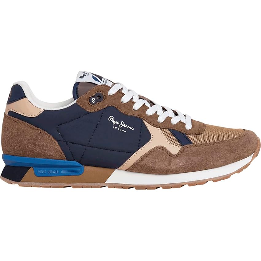 Pepe Jeans Brit Colors M, Sneak Uomo, Brown Mink Beige, 43 EU