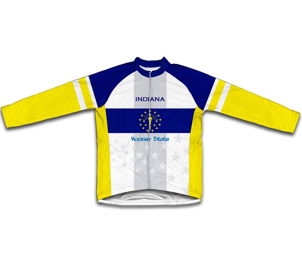 ScudoPro Indiana Flag Long Sleeve Cycling Jersey for Men - Size 3XL