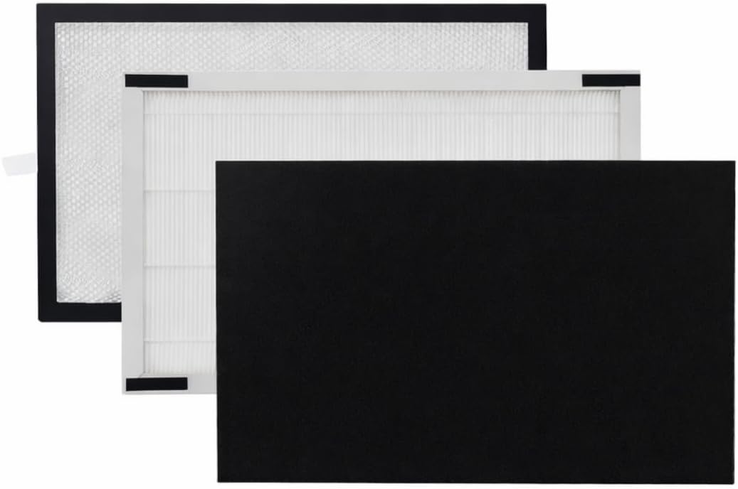 Nispira HF25630 YY25630 Replacement Filter Compatible with Lasko HF25630 Pure Platinum Air Purifier, 3-Stages True HEPA TiO2 Activated Carbon Pre-Filter, 2 Set