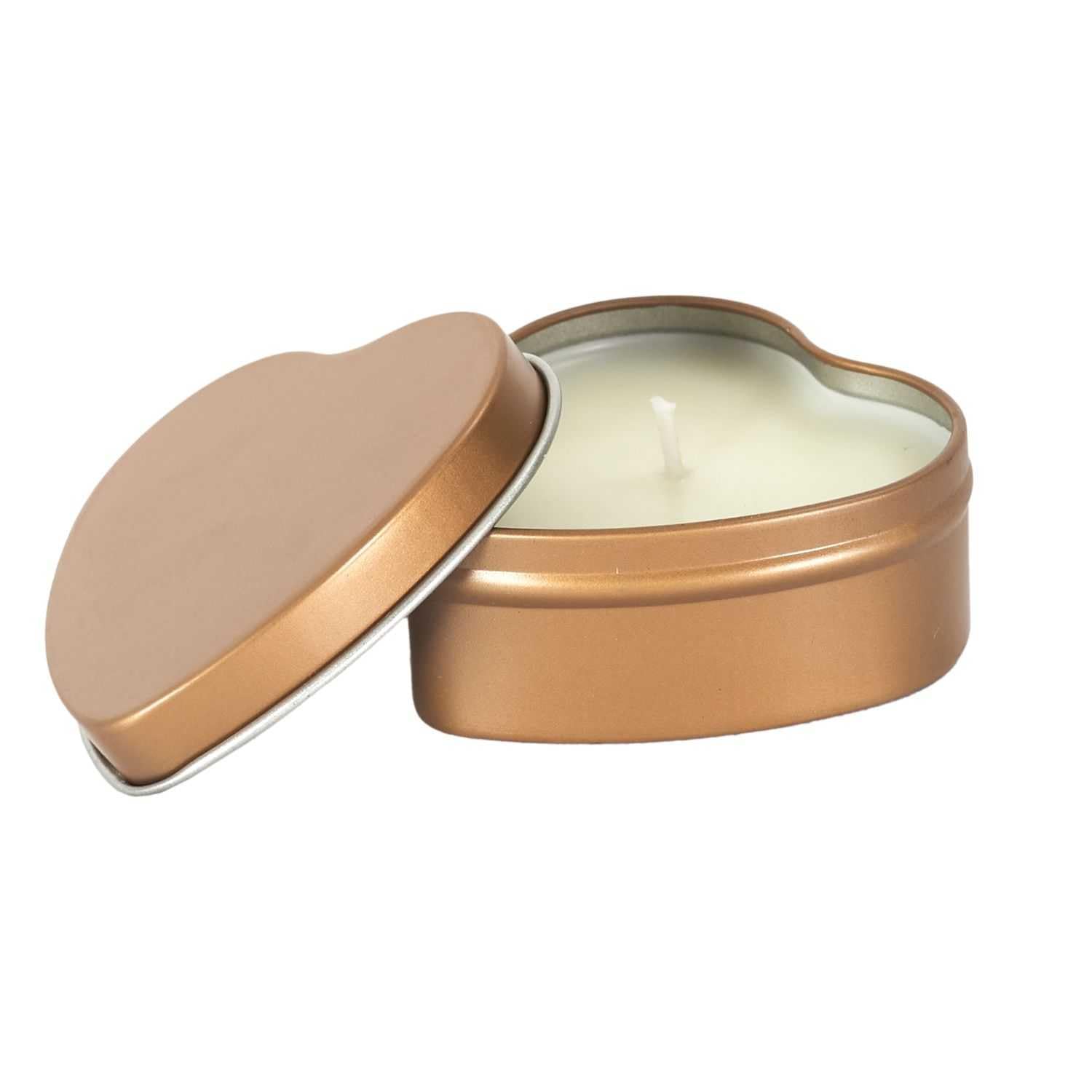 COSMetIC CLUB - SC0569 Bougie de Massage 30 ml - Soin Transformable en Huile Tiède - Parfum Fleur de Cerisier - Boîte Cœur - Conçu pour Relaxation - Couleur Blanc