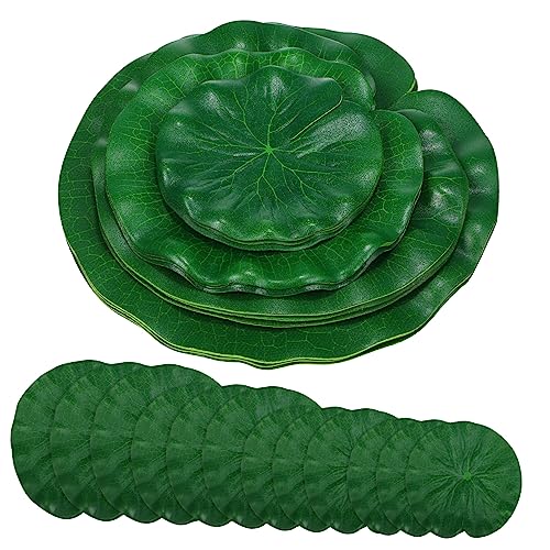 UKCOCO 4 Series Hoja De Loto Simulada Piscina Dejar Acuario Decoración Estanque Artificial Falso Flotante Agua Interior Accesorios para Peceras Decoraciones De Peceras Eva 16 Piezas X 4