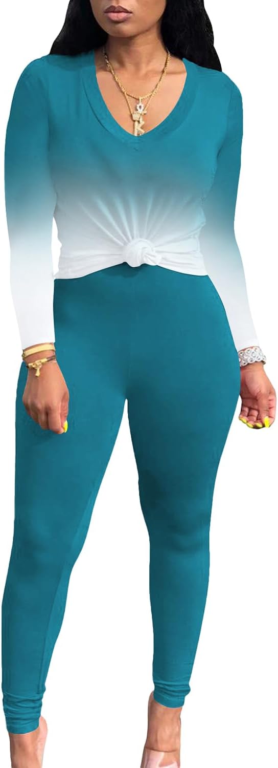 PINSV Women's Tracksuits 2 Piece Outfits Sweatsuits Long Sleeve Top Jogger Legging Pants Sets - Image 3