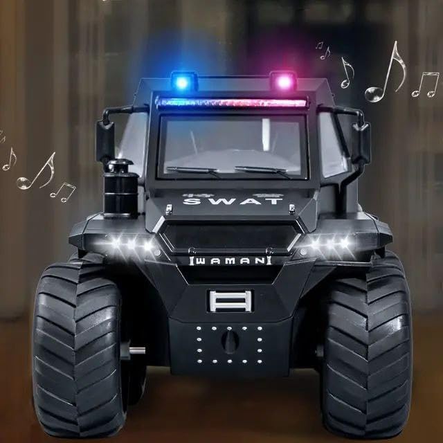 Image of Exclusive Alloy Metal Pull Back Die-Cast Car Diecast Metal Pullback Toy Car with Openable 6 Doors,Light Music Boys Gifts Toys (Shaman Police Truck)