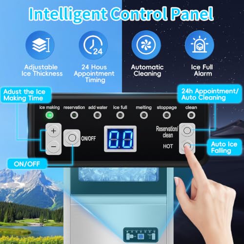 Image of 140 lbs /24H Commercial Ice Maker Machine with 35 lbs Storage Bin