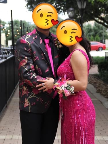 Mens Blazer Embroidery Slim Fit Tuxedos Suit Jacket Formal Print Prom Blazer Dinner Sport Coat2