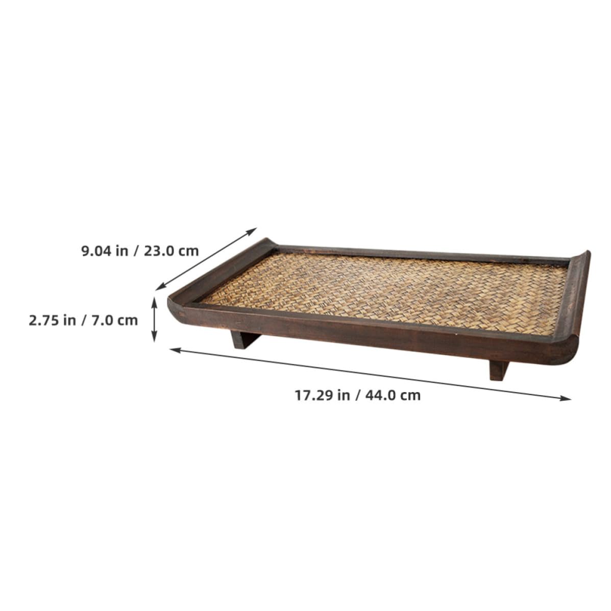 Gadpiparty Bandeja Rectangular de Madera y Bambú para Servir Comida y Tazas de Té, Diseño Simple y Portátil, Adecuado para Reuniones Familiares y Cafeterías