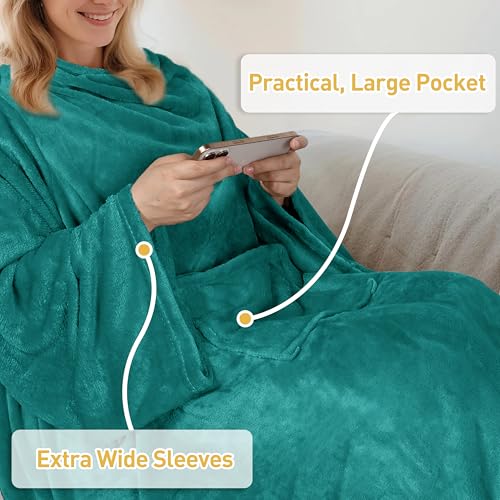Image of Catalonia Wearable Blanket with Sleeves & Foot Pocket for Adults