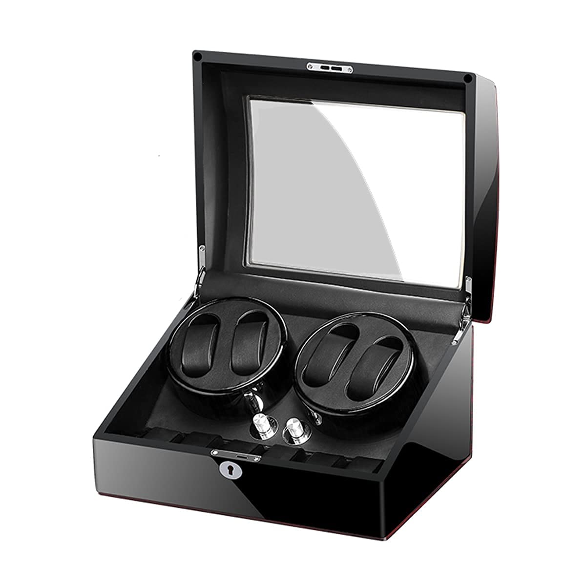 QUSYZD Watch Winder for Watches Automatic Watch Winder Box with 4 Winder Positions 6 Storage Spaces Wood Shell,Ultra-Quiet Motors,D