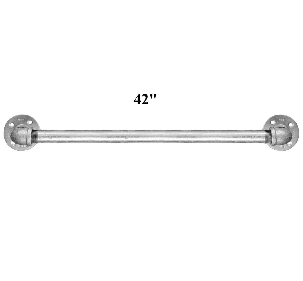 Galvanized pipe ADA Compliant grab bar set of 3 Pipe bathroom handrails - Industrial pipe handicap pull bar/handle for commercial, restaurant restrooms