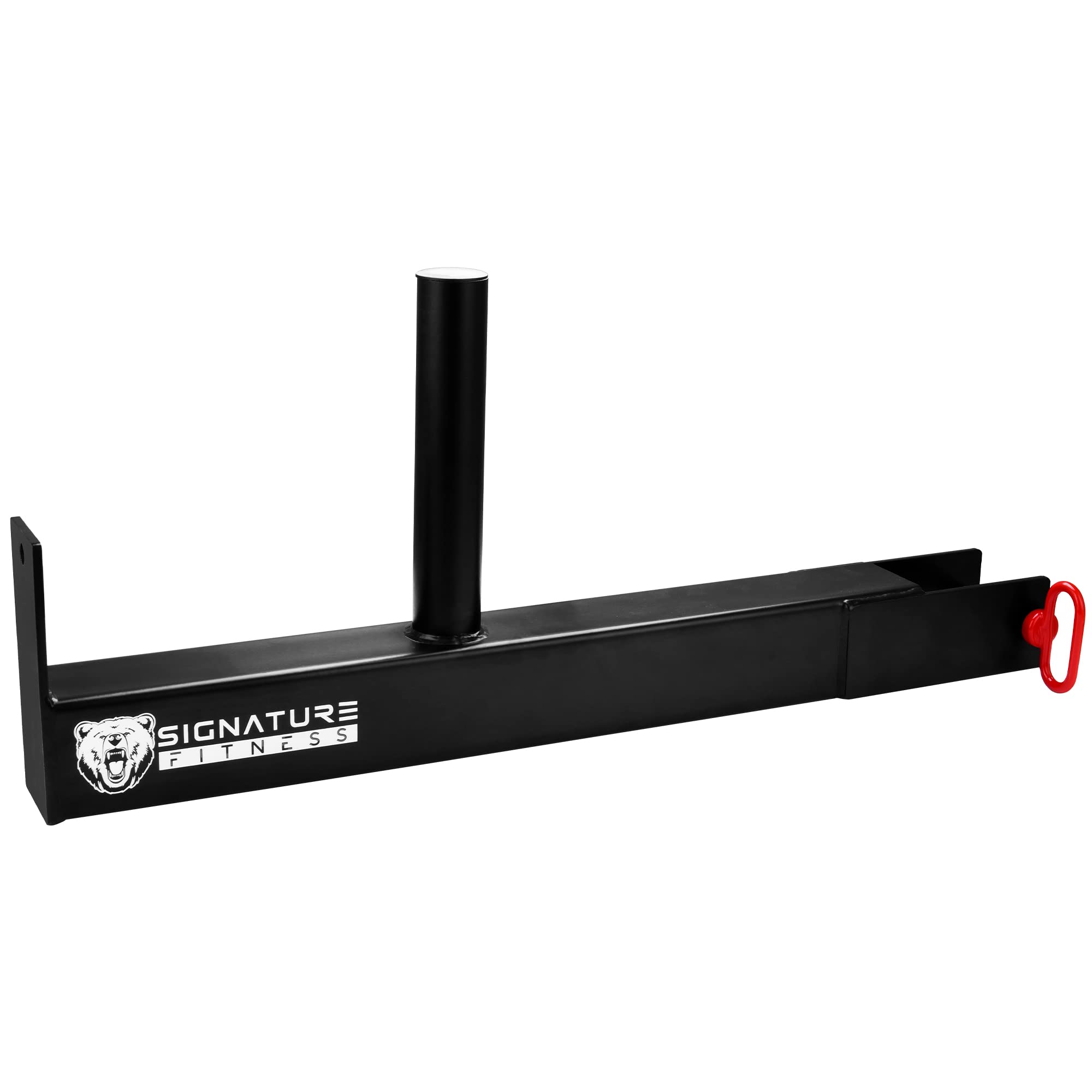 Signature Fitness Plate Loaded Lever Arm Attachment for Power Racks and Squat Stands Wall Mounted, Black