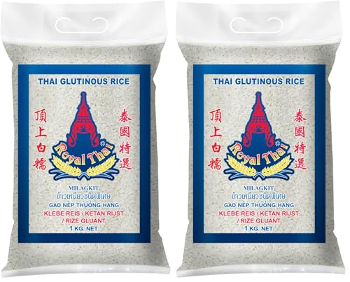 ROYAL THAI RICE - Arroz glutinoso - 1 X 1 KG (Paquete de 2)