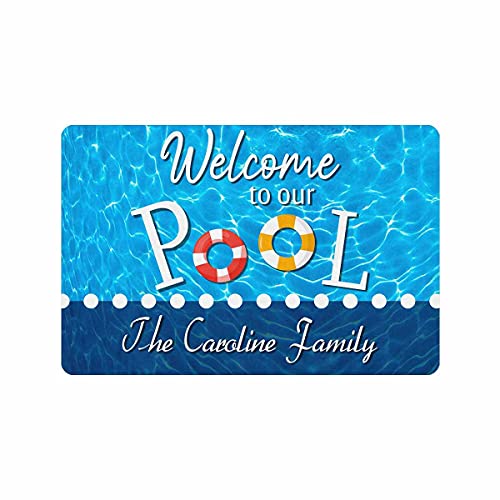 Customized Welcome to Our Pool Doormat