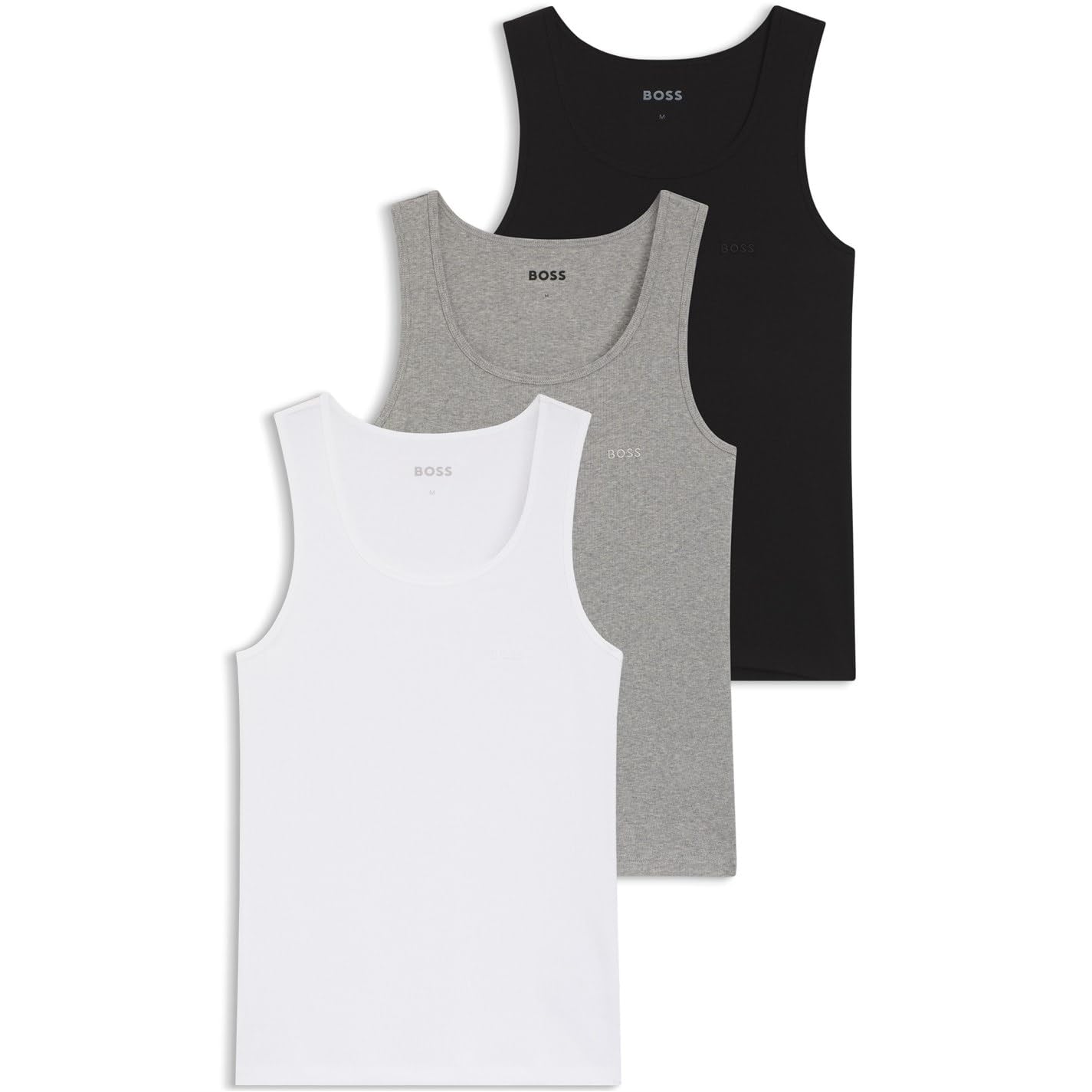 BOSS Mens Ribclassic 102717 White/Grey/Black XL
