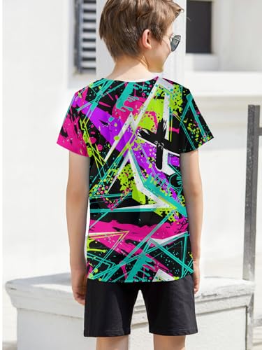RAISEVERN Boys Girls 3D Graphic Printed T-Shirts Short Sleeve Summer tees for 4-14 Years4