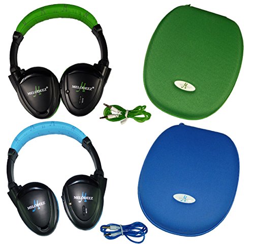 Two Wireless 2 Channel Fold Flat Infrared Rear Entertainment System DVD Player IR Headphones for in Car Listening with Case and 3.5mm Auxiliary Cord