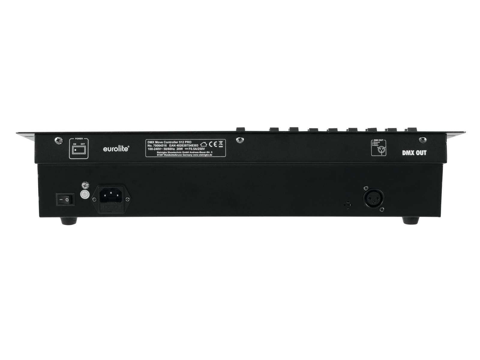 EUROLITE DMX Move Controller 512 PRO | Pult mit Motorfadern, Farb- & Bewegungseffekten (24 Geräte/34 Kanäle)