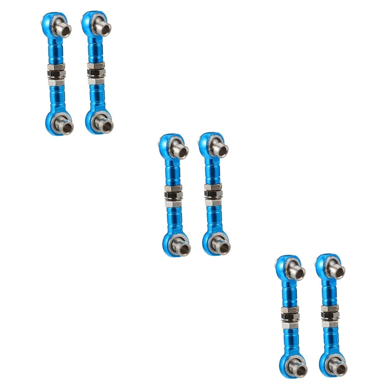 JECOMPRIS 3sets Adjustable Car Steering Tie Rod Linkage Steering Rod Car Set 2pcs*3