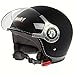 Produktbild Mach1® Jethelm Motorradhelm ECE R 22.05 schwarz Roller Scooter Helm Größe XS bis XXL mit durchsichtigem Visier