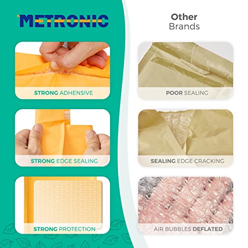 Metronic 100 Pack Kraft Bubble Mailer 6X10 Inch, Self Sealing Yellow Padded Envelopes Tear Resistant Bubble Envelopes, Waterproof Cushioned Bubble Mailers Packaging For Small Business Mailing Bulk #0 #TOP2