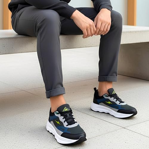 Image of BRUTON Men's Casual Sneakers Shoes | Lightweight & Trendy Lace-Up Fashion Sneakers | Black