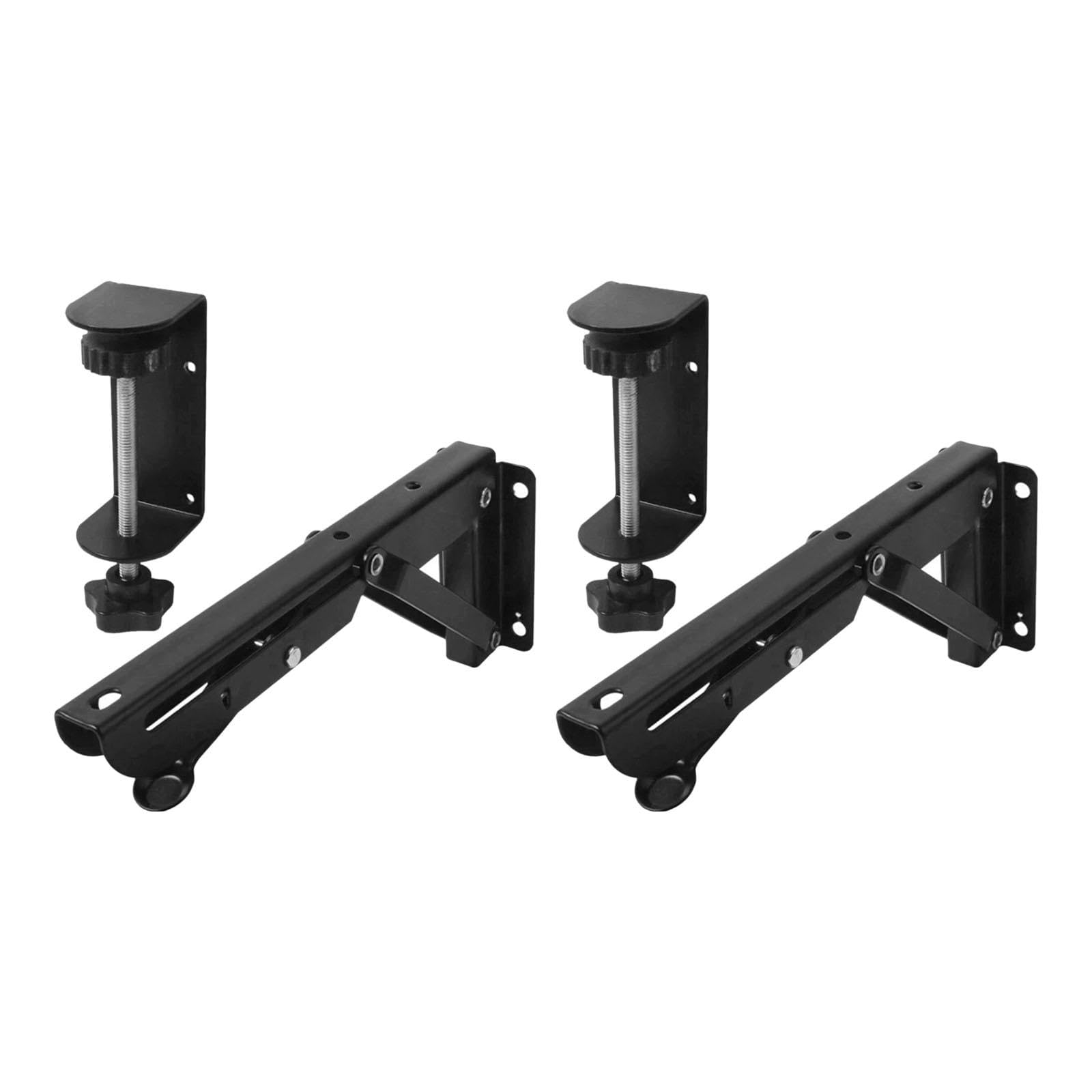 2X Under Desk Keyboard Tray Foldable Brackets Office Desktop Extension Shelf Clamp 12.5x4.3cm-image-17
