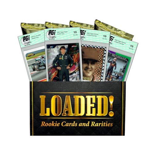 LOADED! Formula 1 F1: 4 PGI Rookie Cards & SPs - Verstappen, Hamilton, Kimi | 4 Graded F1 Trading Cards, Graded PGI 10 & Sealed, Gorgeous black & gold flip-top box, Amazing gift for Racing fans!